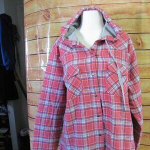 ROPER LADIES PINK PLAID THERMAL HOODED JACKET